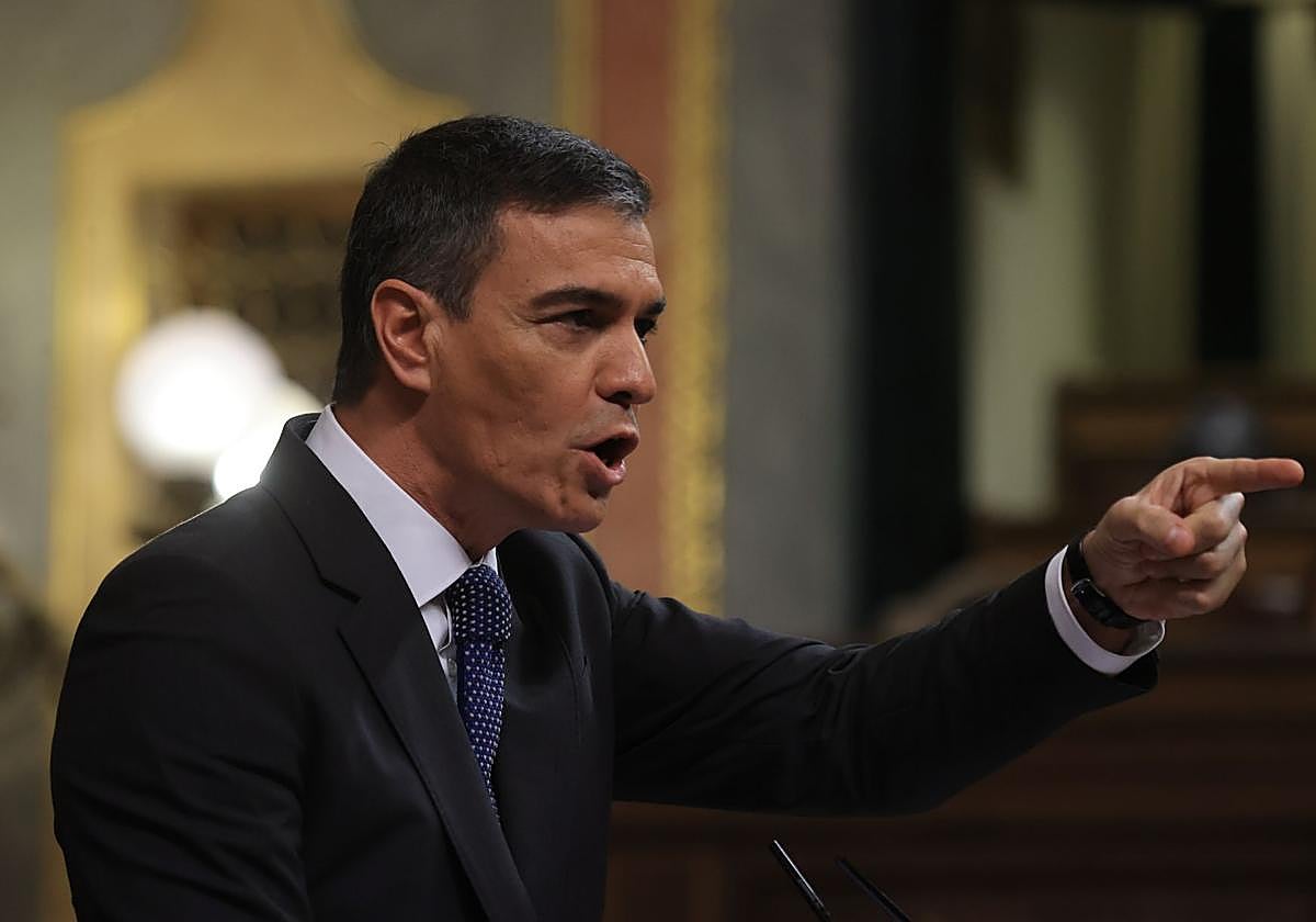 Pedro Sánchez, durante una intervención en el Congreso de los Diputados