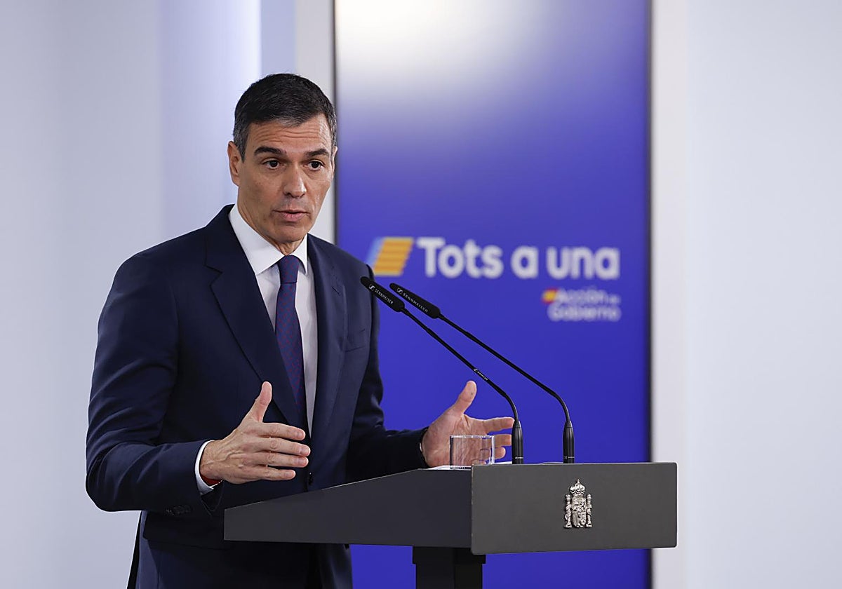 Sánchez, en una comparecencia con motivo de la DANA