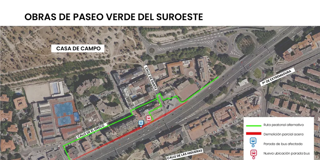 Avanzan los trabajos del soterramiento de la A-5 para construir el Paseo Verde del Suroeste