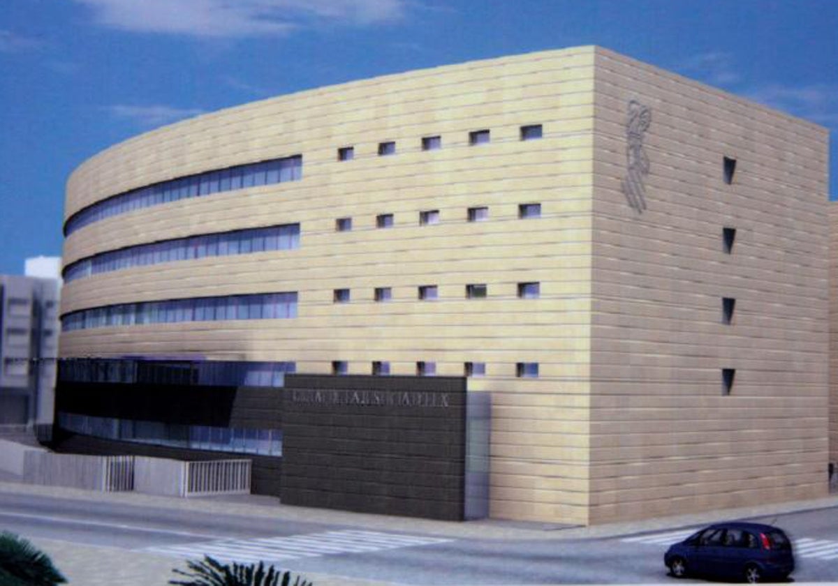 Exterior de la Ciudad de la Justicia de Elche, sede del juzgado que ha dictado el auto de exoneración