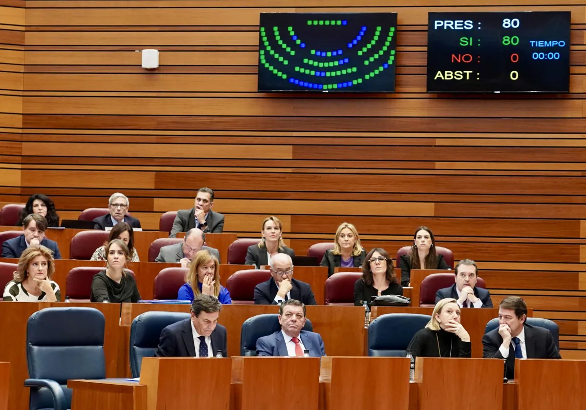 Votación en el pleno de las Cortes