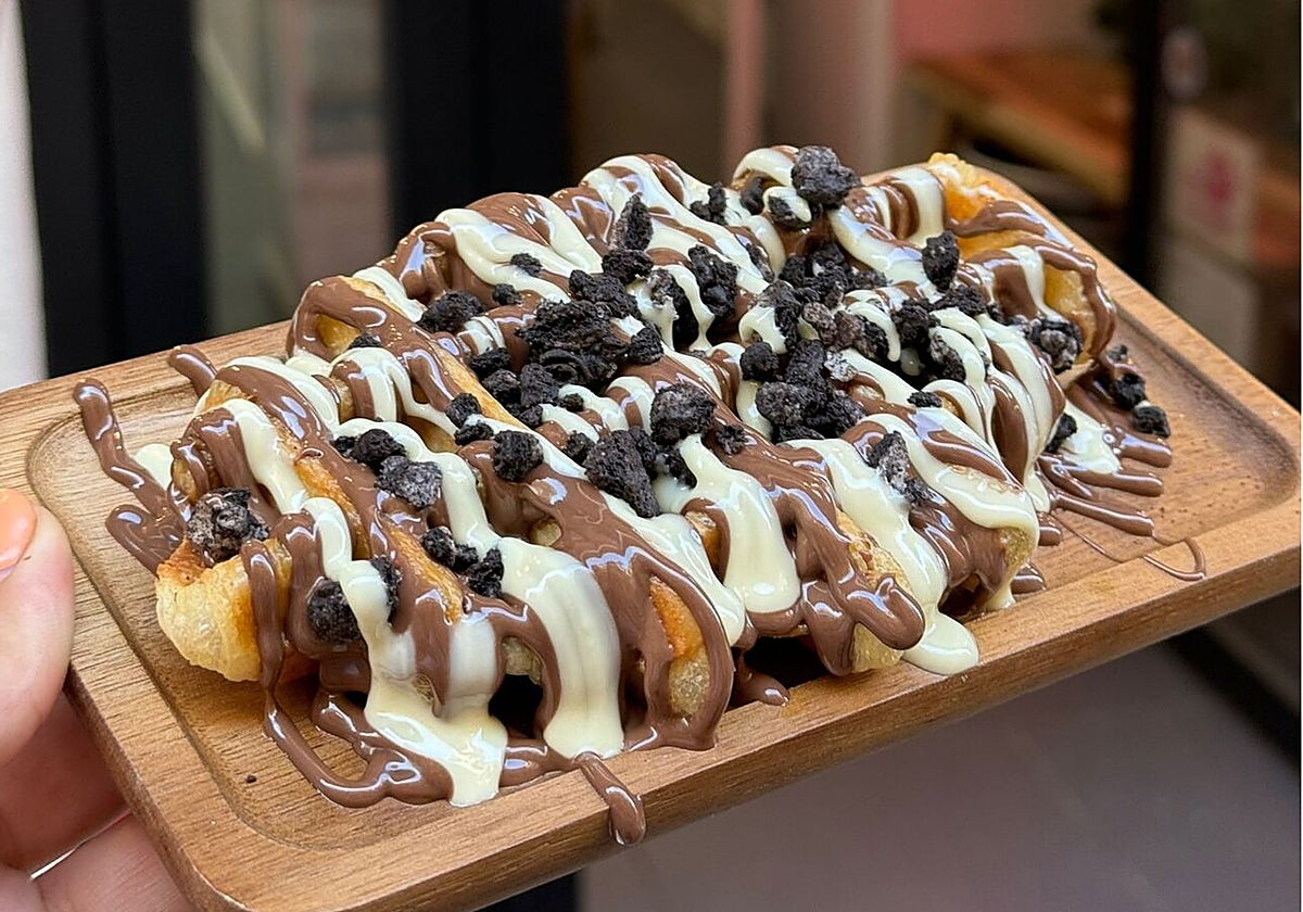 Vista de uno de los gofres de Latteame de Málaga