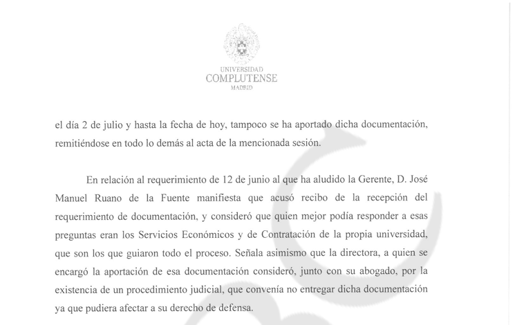 Imagen - Extracto del documento relativo a la adenda del convenio de creación de la cátedra de Begoña Gómez con fecha de 2024