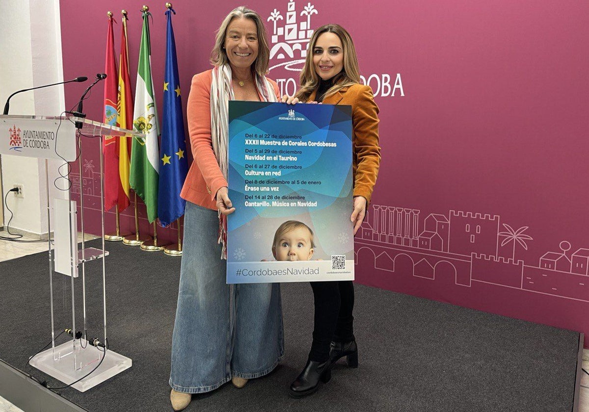 Las concejales Isabel Albás y Narci Ruiz, durante la presentación