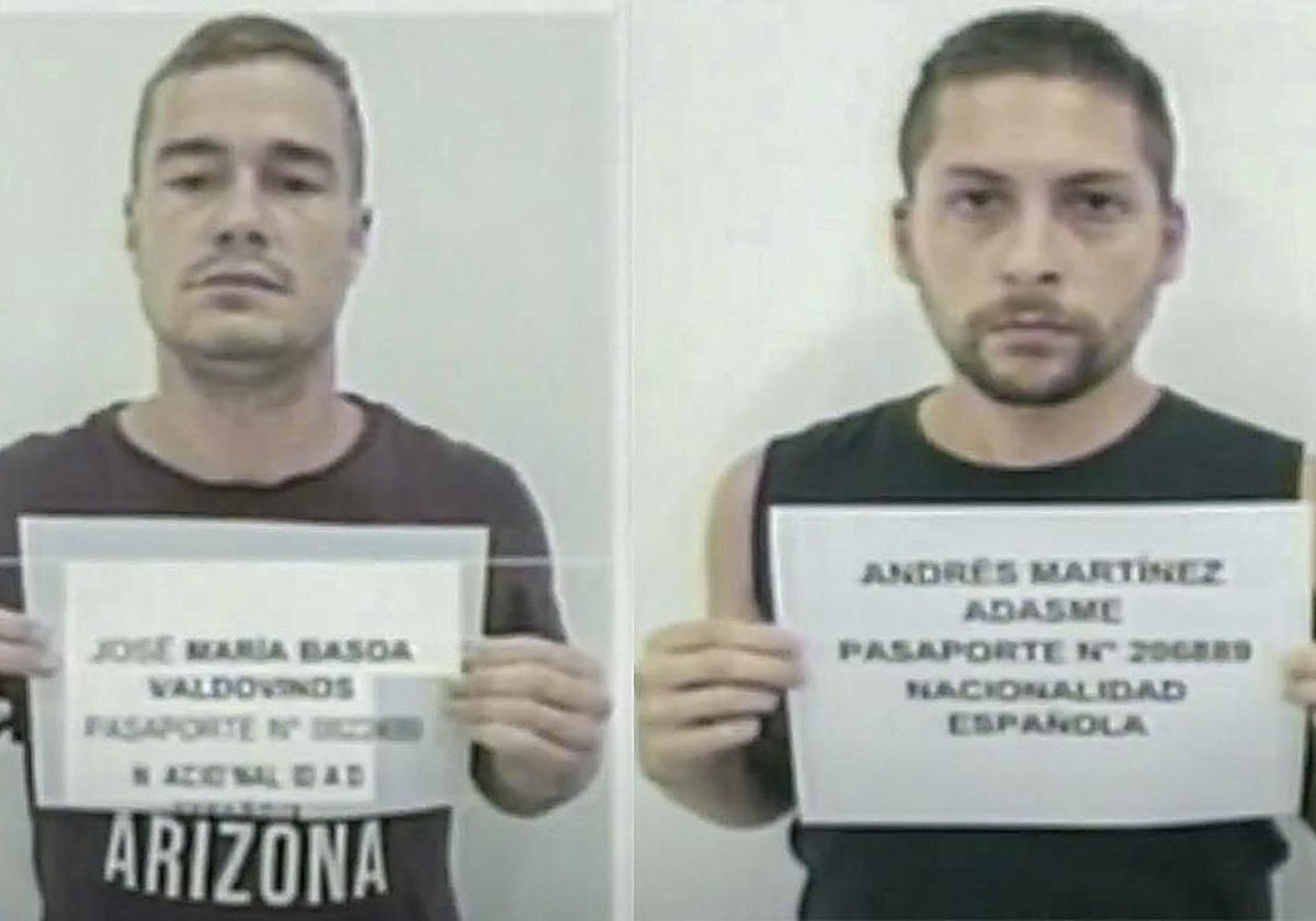 Los españoles detenidos en Venezuela. A la izquierda, José María Basoa; a la derecha, Andrés Martínez,
