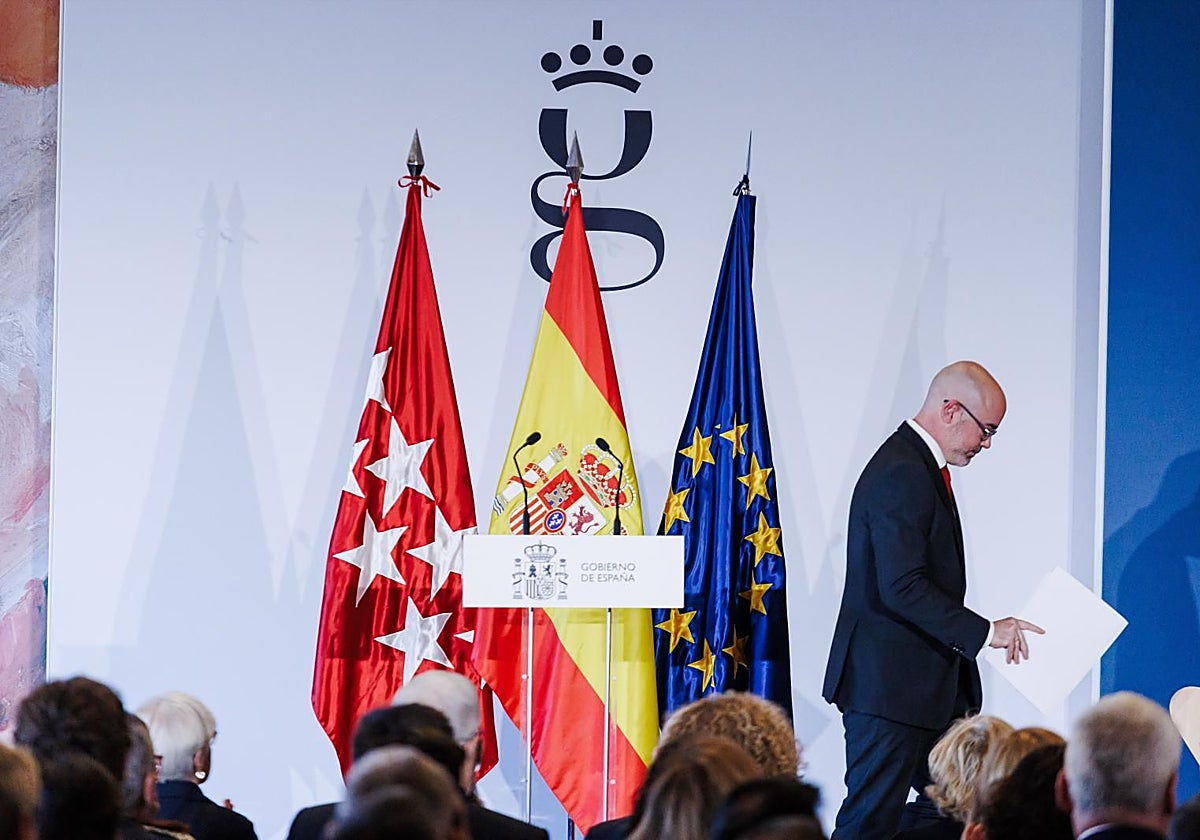 El delegado del Gobierno en Madrid, Francisco Martín, en el acto que ha organizado sobre la Constitución