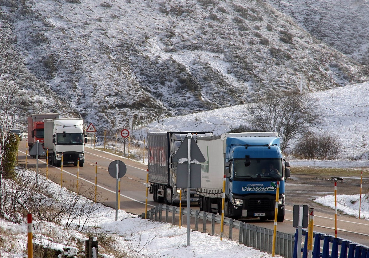 Nieve en el Puerto de Pajares (León)