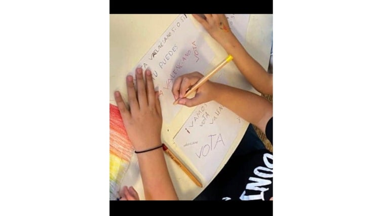 Detalle del mensaje dirigido de los alumnos a sus familias