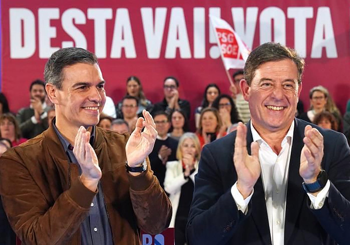 Sánchez y Besteiro, durante la campaña de las autonómicas