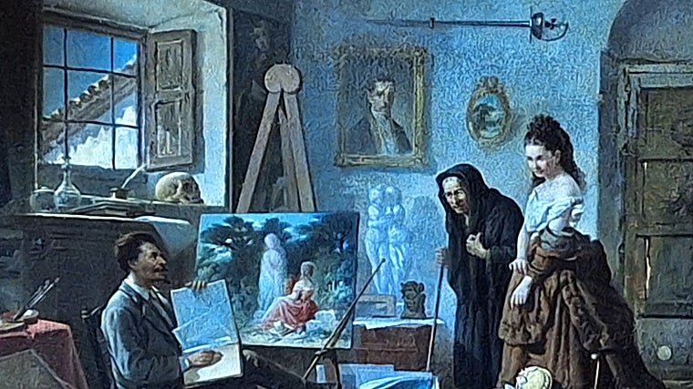 Rafael Romero Barros, en su estudio