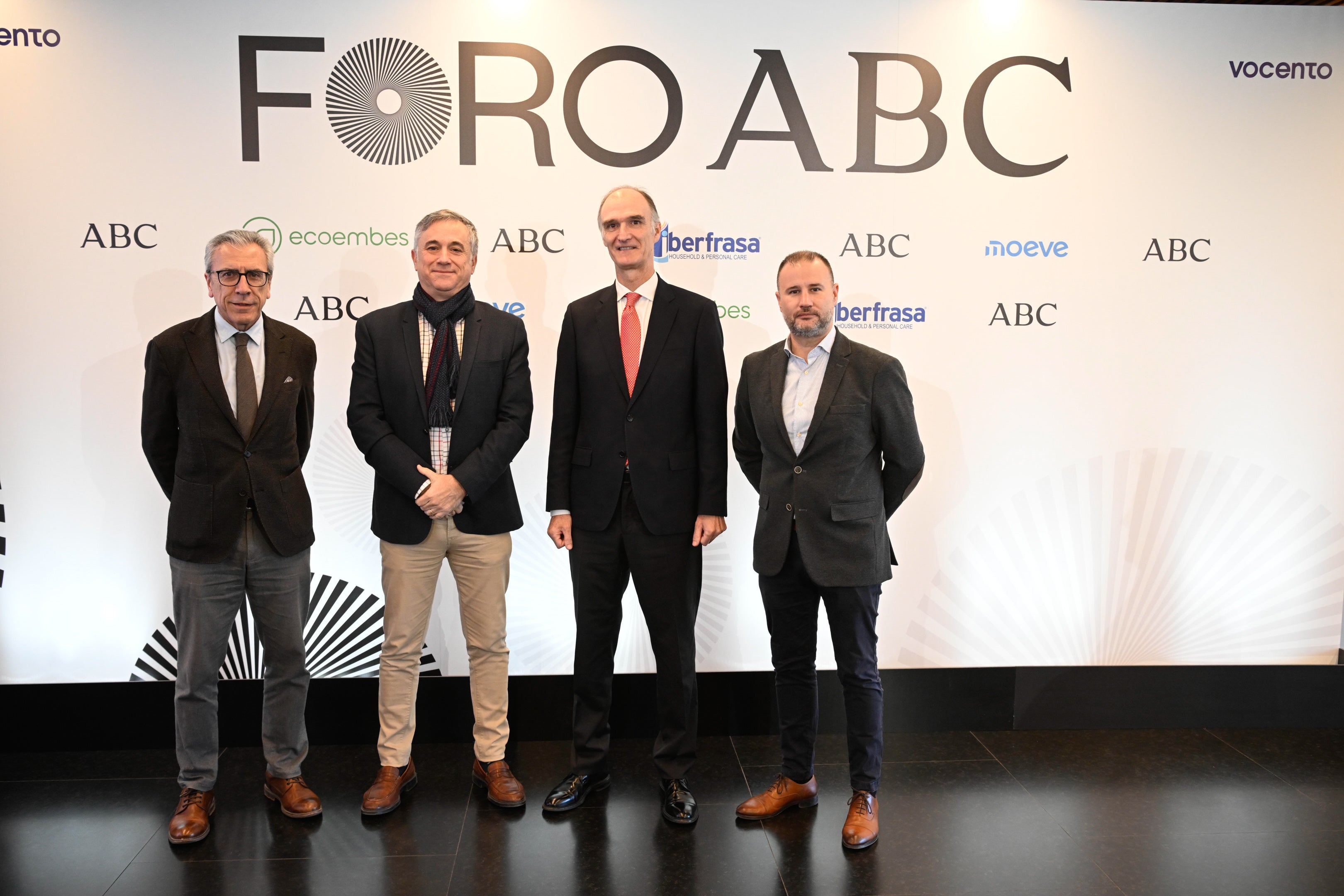 Antonio González, delegado de ABC en Castilla-La Mancha; Fernando Urrutia, miembro del Gabinete de Paco Núñez, Javier Caballero, gerente de ABC y Javier Mira, director de Delegaciones de ABC.