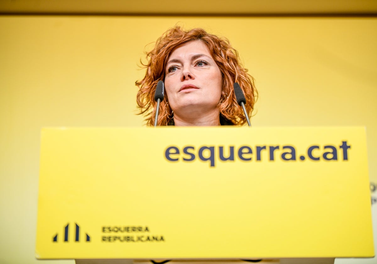 Elisenda Alamany, secretaria general de ERC, hoy, durante la rueda de prensa tras la reunión de la nueva dirección