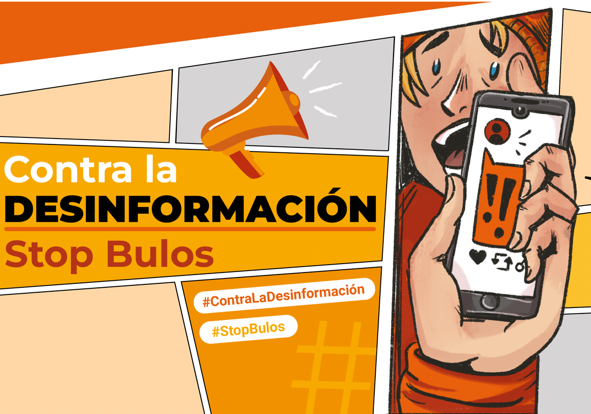 Cartel divulgador de la campaña de la Generalitat para ayudar frente a los bulos