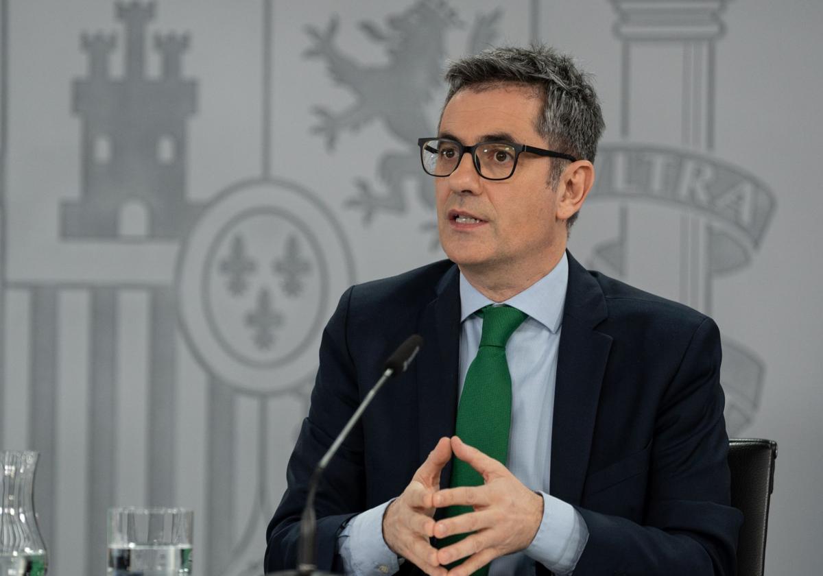 El ministro de la Presidencia, Justicia y Relaciones con las Cortes, Félix Bolaños