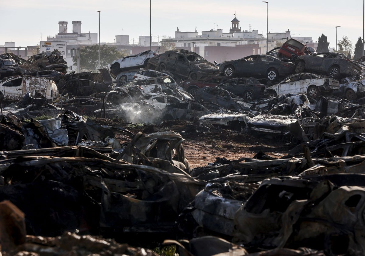 Imagen de la campa incendiada en Catarroja (Valencia)