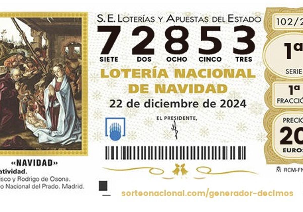 El segundo quinto premio de la Lotería de Navidad 2024 deja 60.000 euros en Bailén