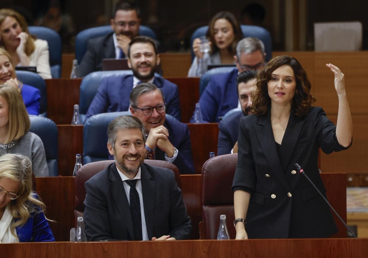 Isabel Díaz Ayuso, en el Pleno de la Asamblea de Madrid