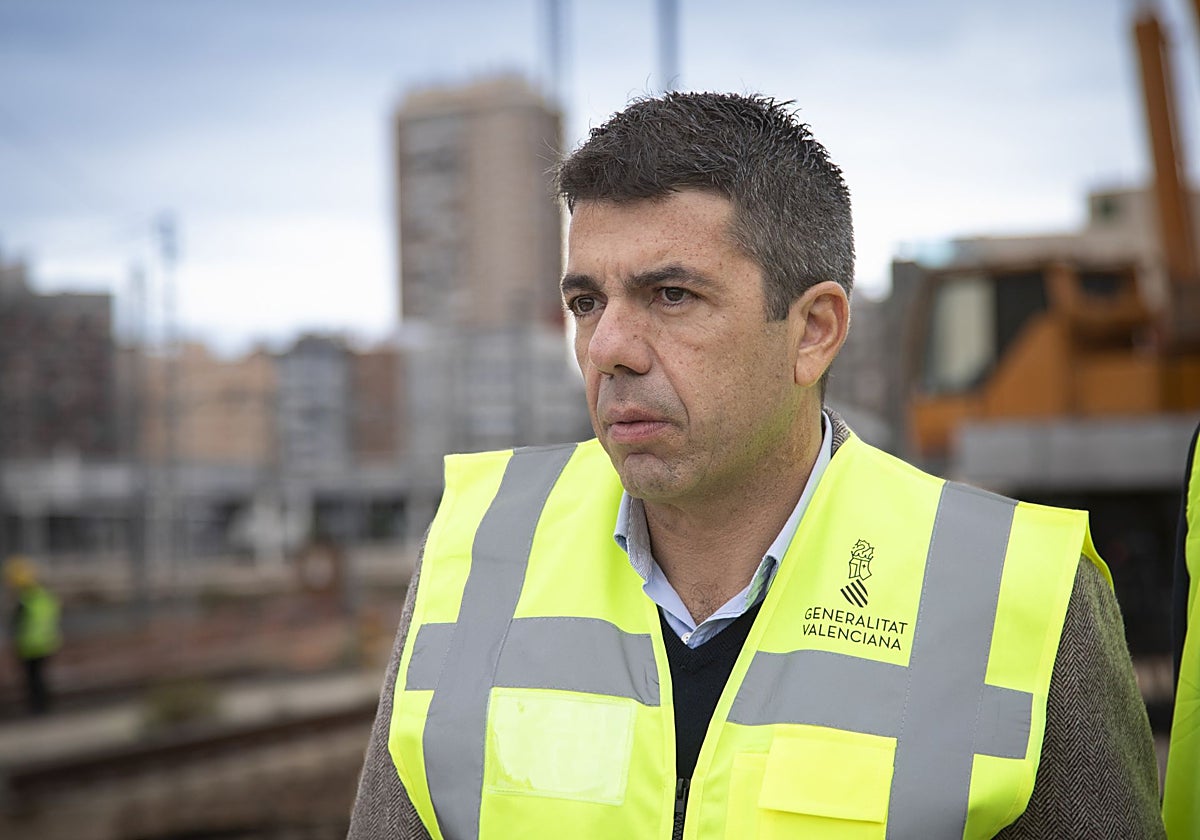 Imagen del presidente de la Generalitat Valenciana, Carlos Mazón, este jueves durante un acto en Alicante