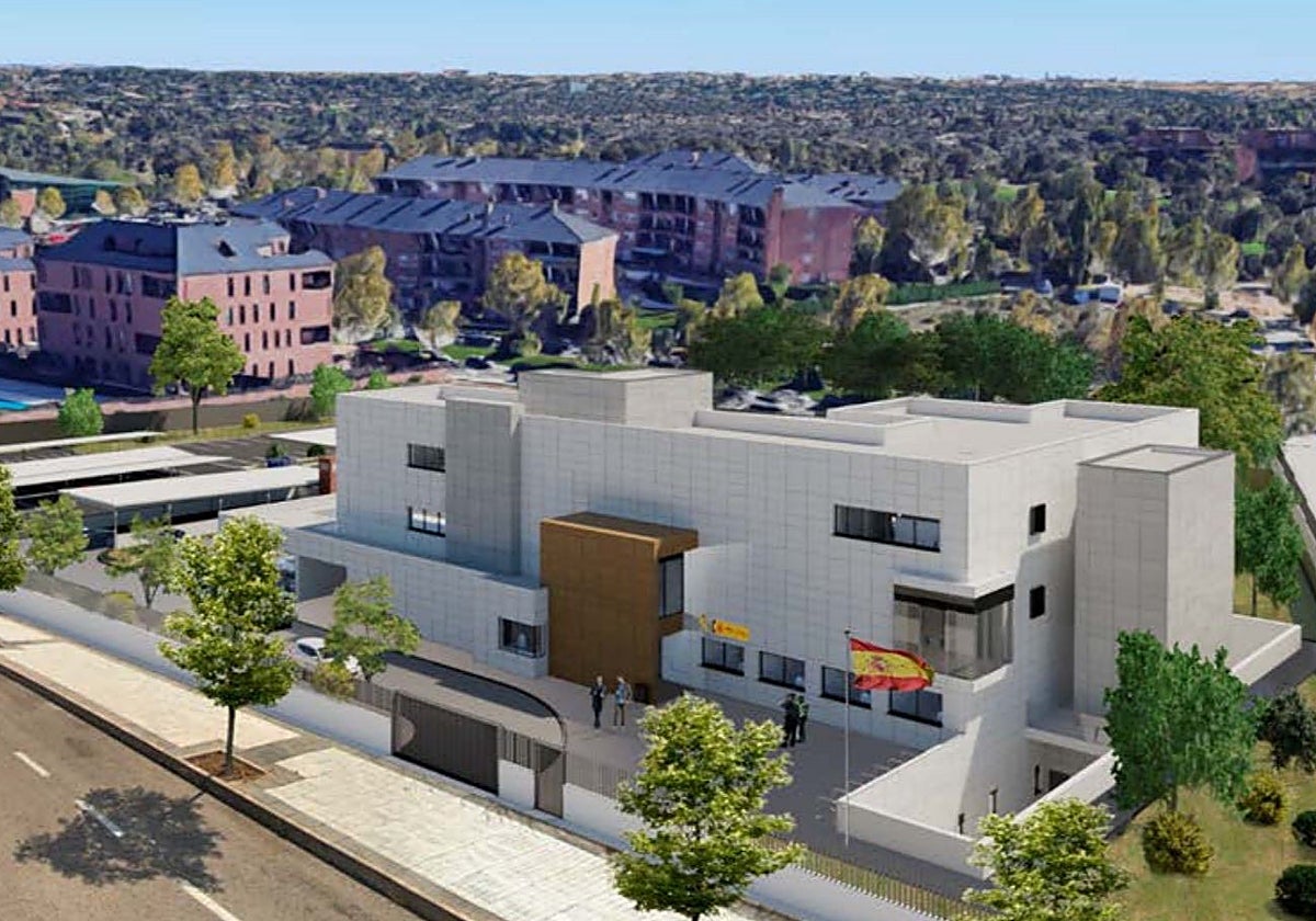 Recreación del futuro acuertelamiento de la Guardia Civil en Majadahonda