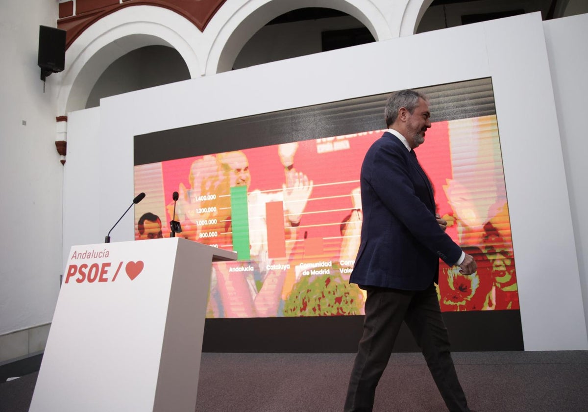 El secretario general del PSOE andaluz tras anunciar su renuncia a la reelección