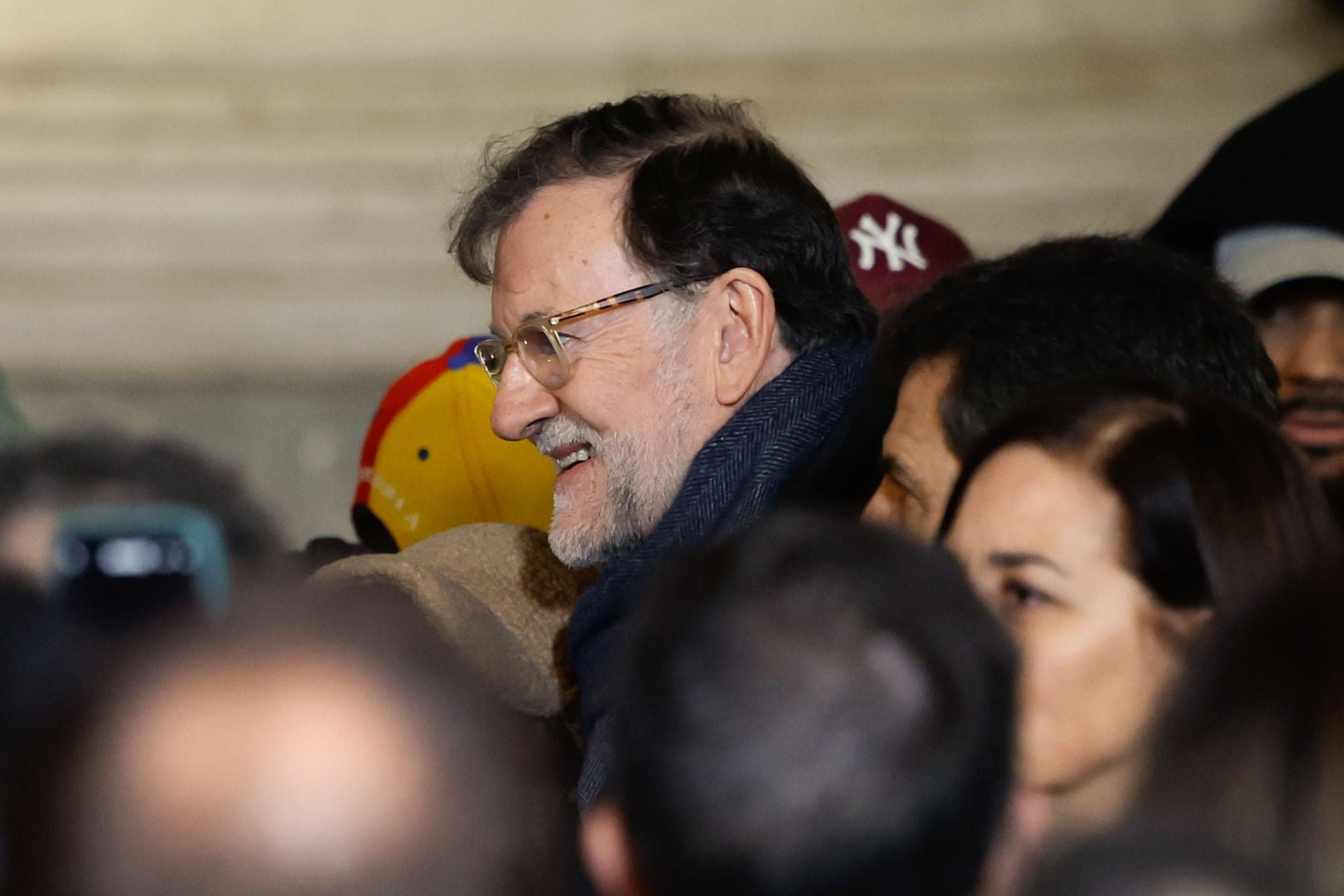 El expresidente del Gobierno Mariano Rajoy, en la manifestación a favor de Edmundo González en Madrid.