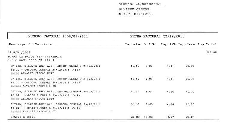 Imagen - Entradas a la Copa Davis, el Circo del Sol, ropa, comidas: las facturas acorralan a Álvarez-Cascos