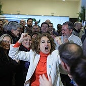 La ministra María Jesús Montero, el pasado miércoles en la presentación de su precandidatura para liderar el PSOE-A en Sevilla