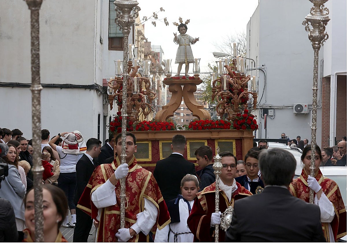 La imagen del Dulce Nombre de Jesús, el sábado, durante su procesión