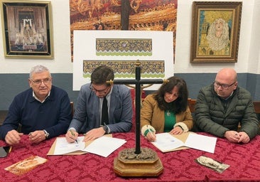 La bambalina frontal del palio del Mayor Dolor estará bordada para el Miércoles Santo de 2026