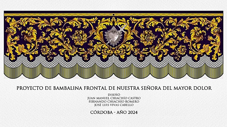 El Palio del Mayor Dolor de Córdoba: Bordado de la Bambalina Frontal para 2026 El Palio del Mayor Dolor de Córdoba: Bordado de la Bambalina Frontal para 2026