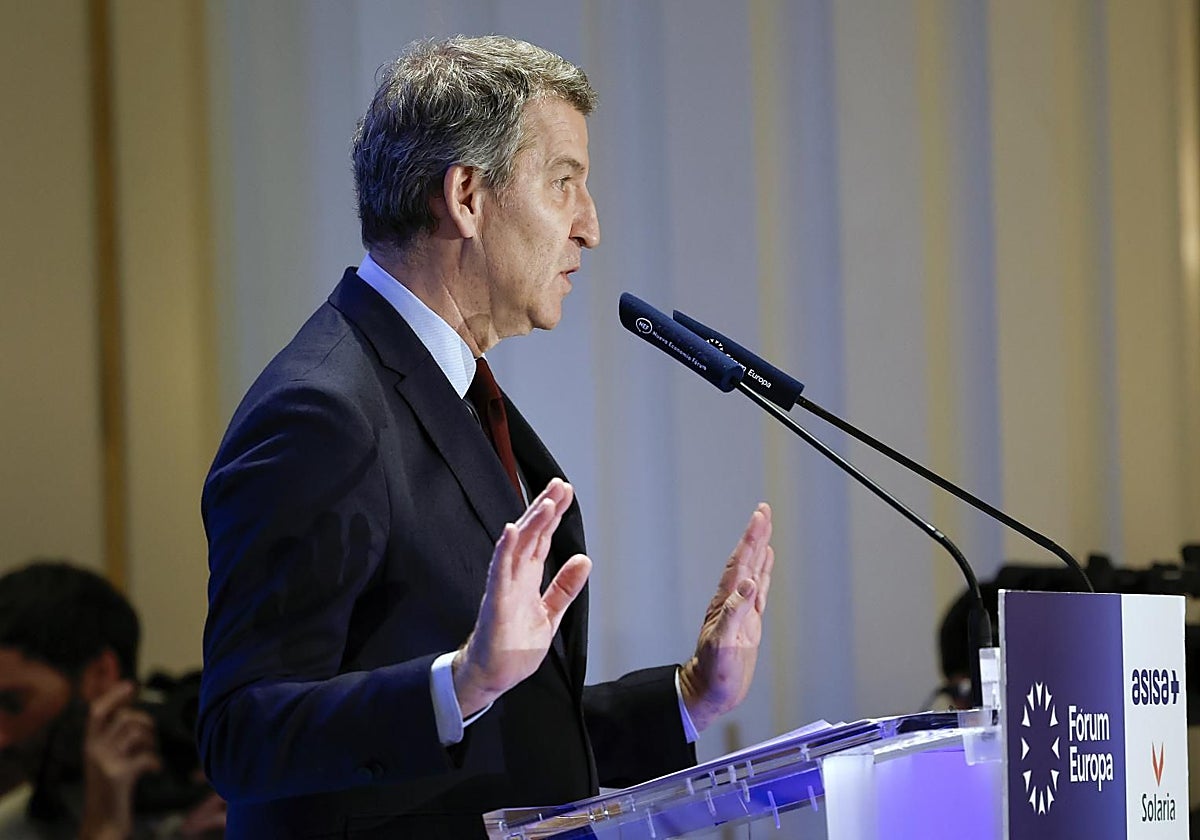 El presidente del PP, Alberto Núñez Feijóo