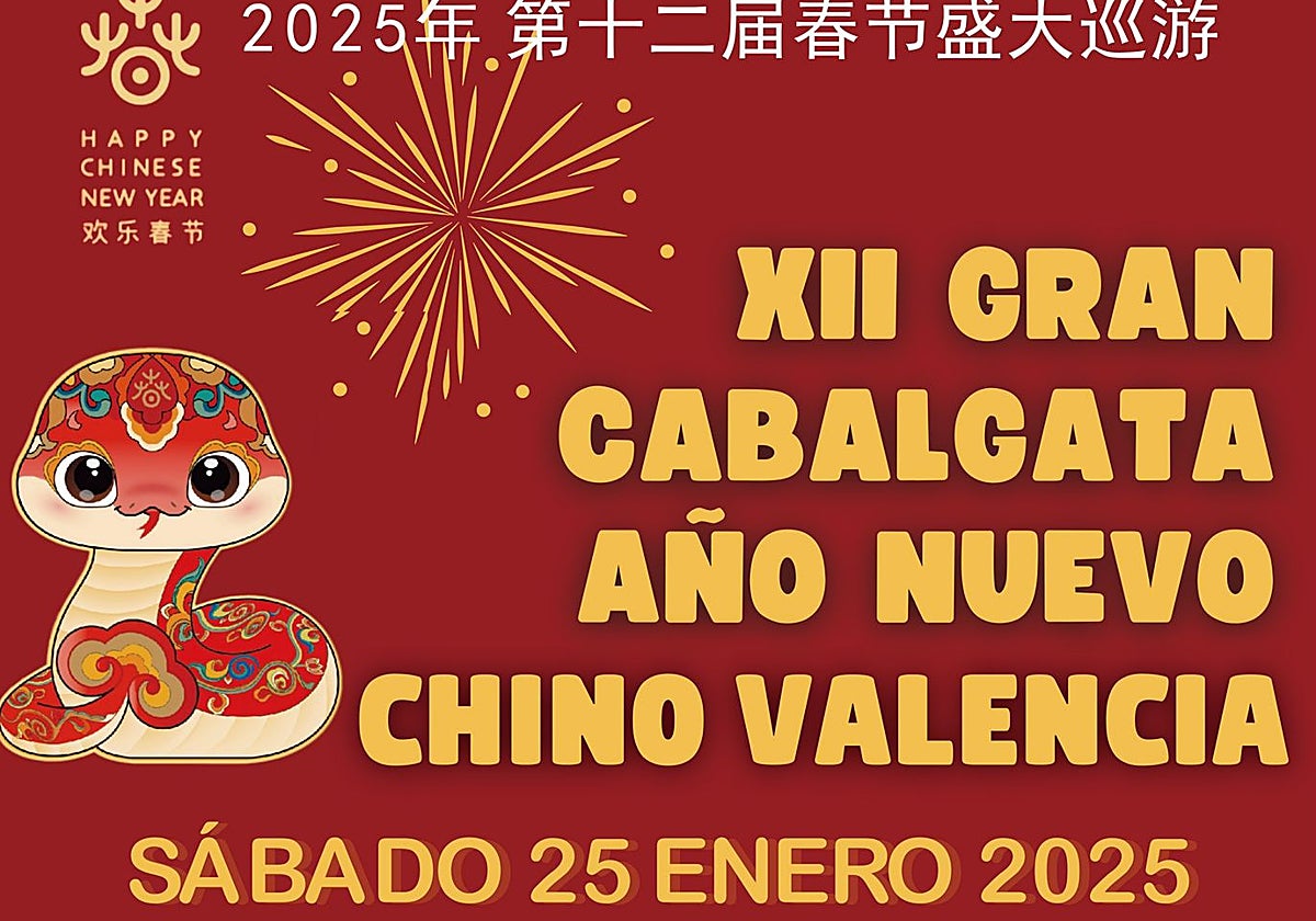 Cartel promocional de la celebración del Año Nuevo Chino en Valencia
