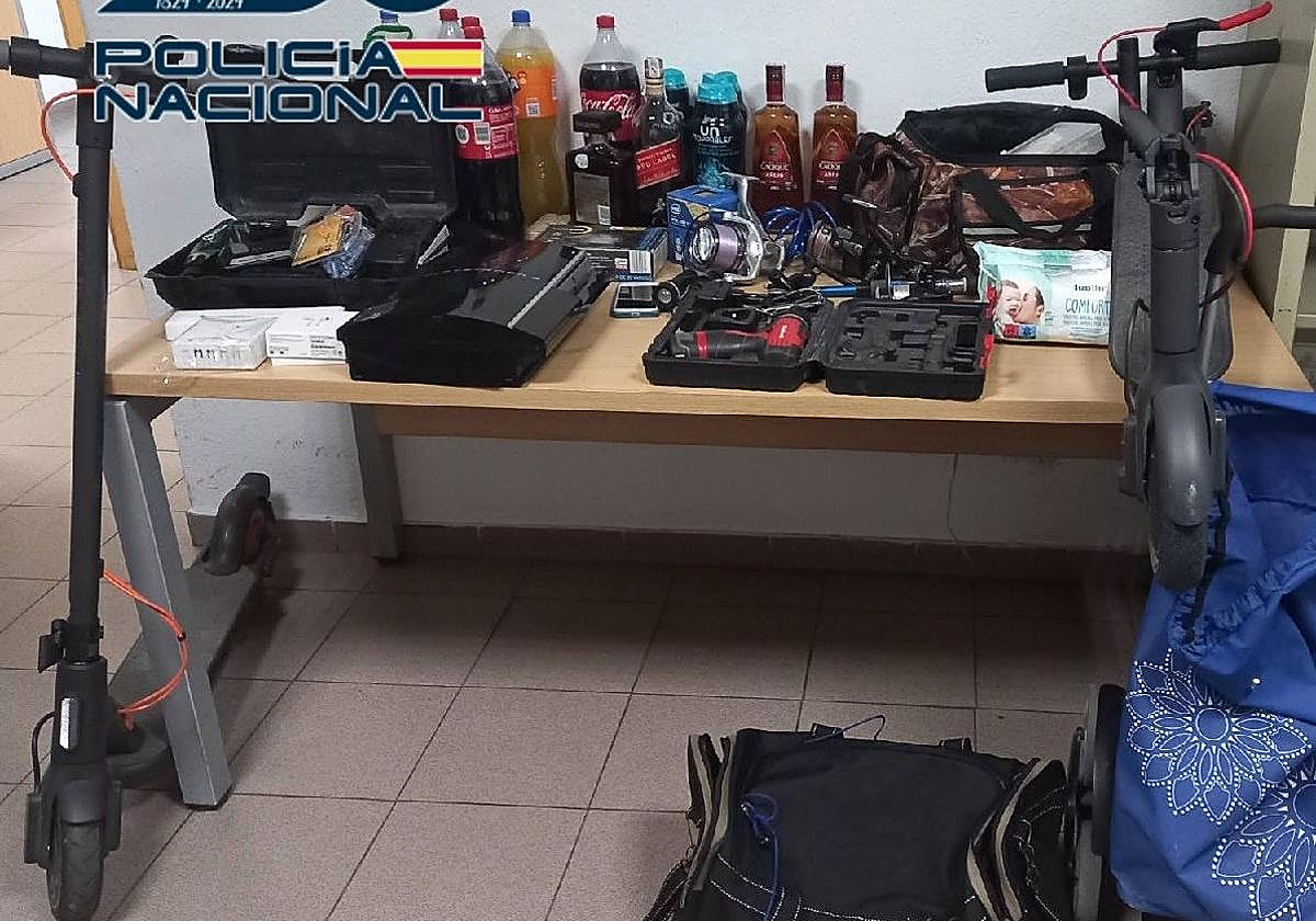 Alguos de los objetos robados en trasteros de Córdoba.