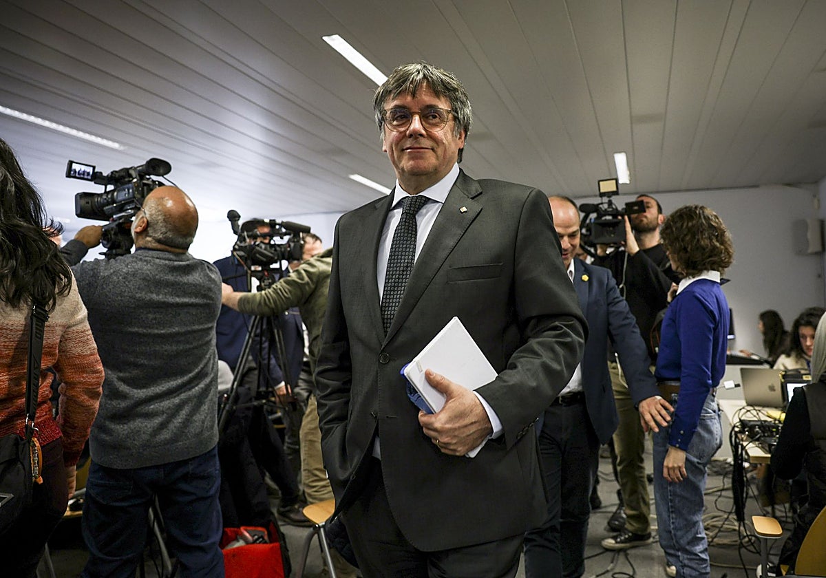 Carles Puigdemont, antes de su comparecencia en Bruselas