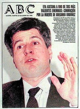 Imagen - Portada del ABC del 24 de febrero de 1995 en la que se informaba del asesinato del concejal del PP de Guipúzcoa