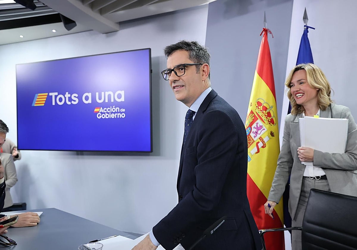 El ministro Feliz Bolaños tras el Consejo de Ministros