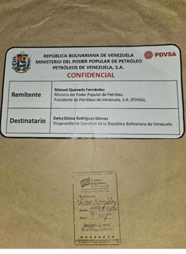 Imagen - El sobre que Delcy Rodríguez habría hecho llegar a Aldama