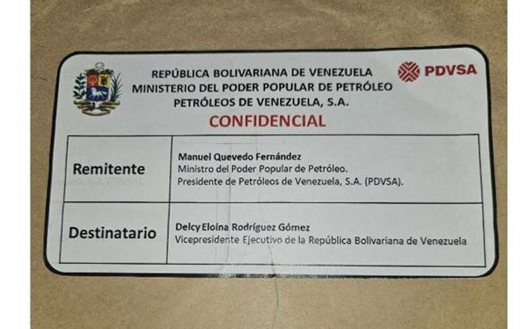 Imagen - El sobre que Delcy Rodríguez habría hecho llegar a Aldama