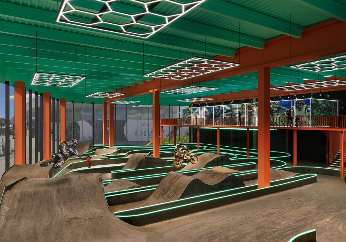 El circuito 'indoor' de motocross de Oasiz Madrid