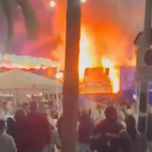 El incendio en una atracción de feria provoca un gran susto en Gran Canaria