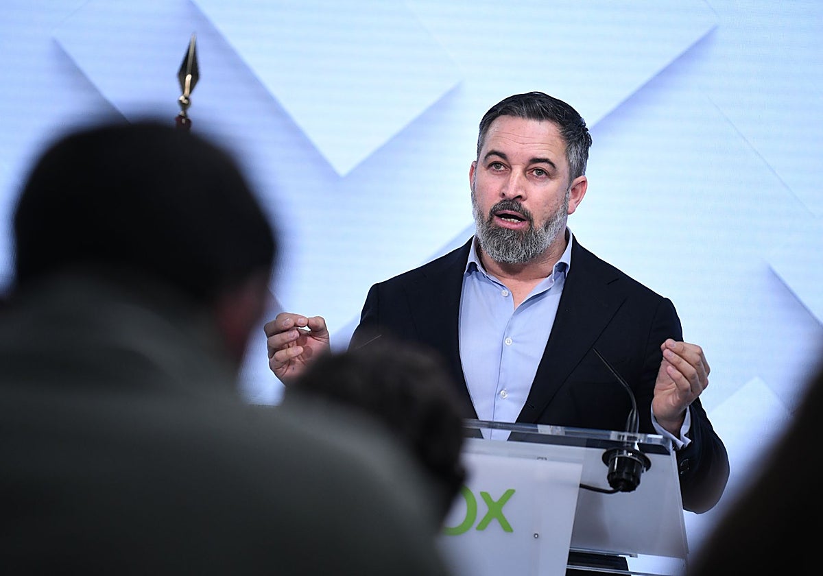 El presidente de Vox, Santiago Abascal