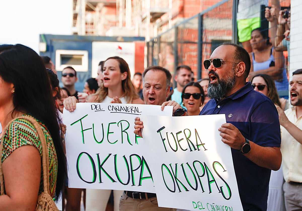 Manifestación antiokupa en Madrid en agosto del año pasado