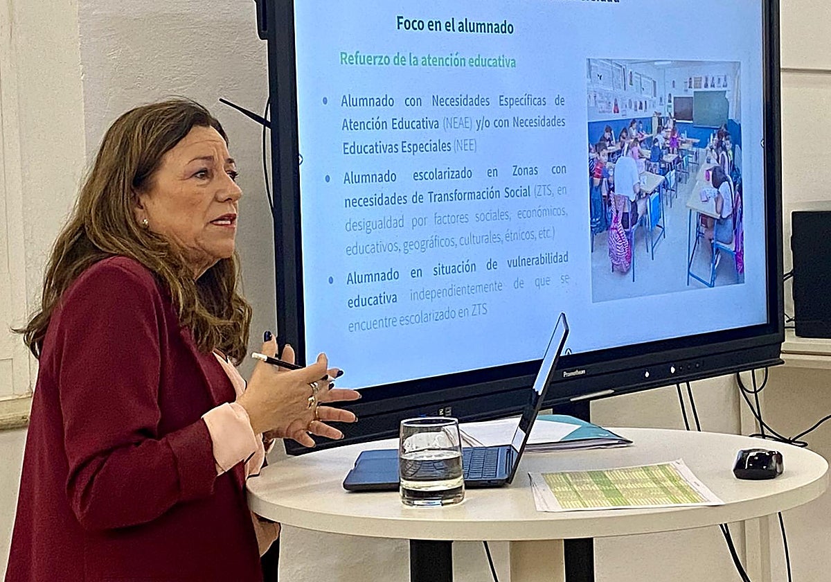 Imagen de la consejera de educación este miércoles en Málaga