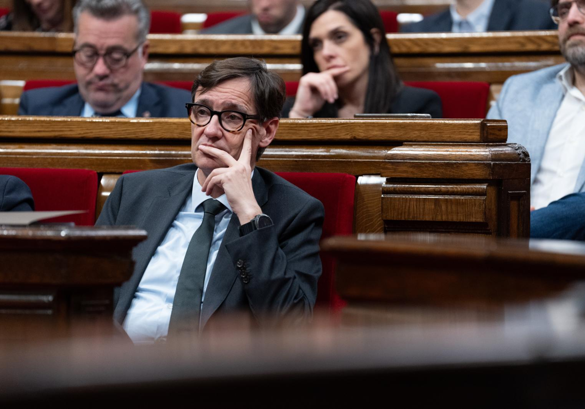 Salvador Illa, presidente de la Generalitat, esta semana en el Parlament