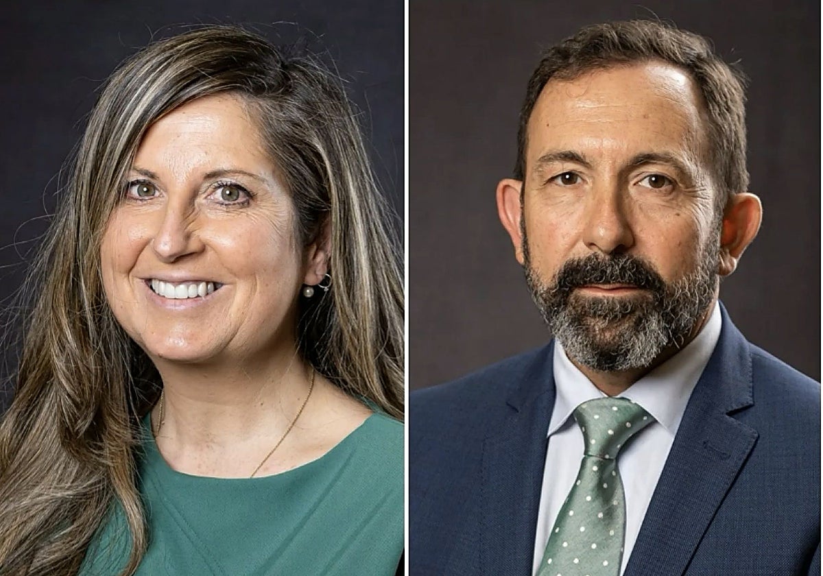 Los dos procuradores, Ana Rosa Hernando y Javier Bernardo Teira, en imágenes de archivo de las Cortes