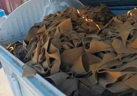 Posible multazo de 300.000 euros por tirar a la basura mil kilos de residuos de piel a la semana en Elche