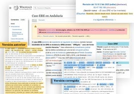 La Wikipedia rectifica el bulo de que el caso ERE fue un «invento» tras la denuncia de ABC