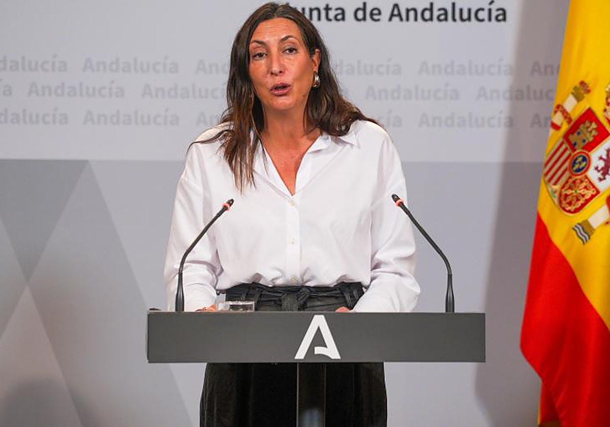 La consejera de Inclusión Social, Loles López, en una comparecencia ante los medios