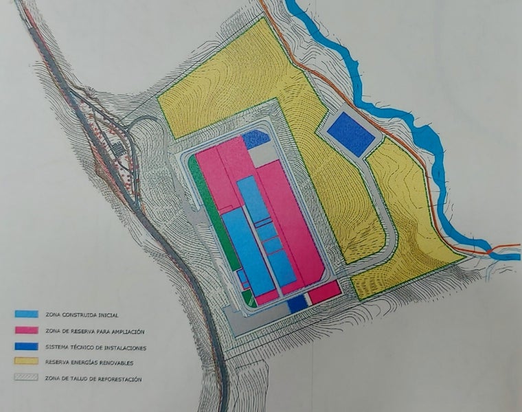 Plano del nuevo complejo fabril de Cunext Group en la N-432 junto a Córdoba