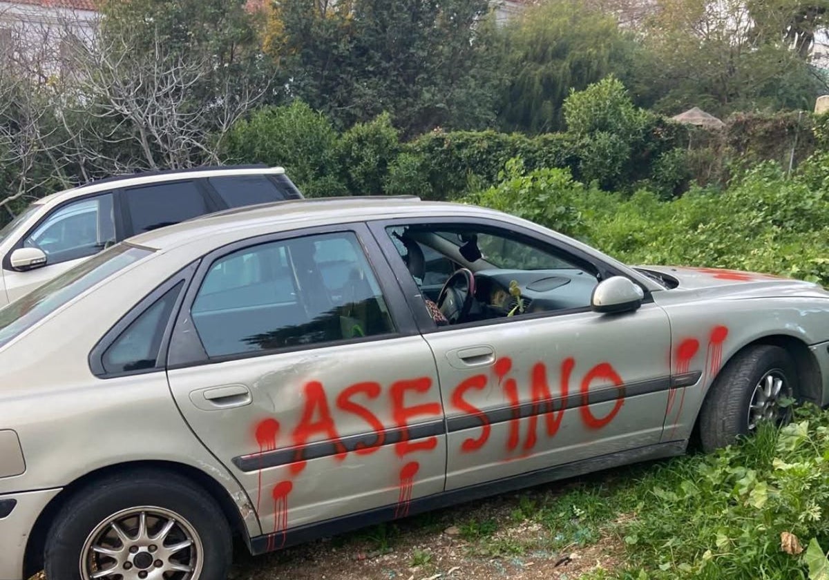 El coche atacado en Benalmádena